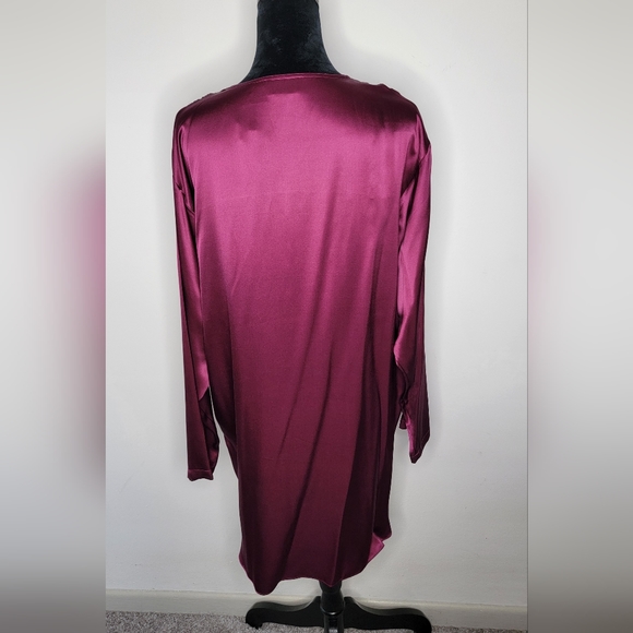NWT Vintage Victoria's Secret Gold Label 100% Silk Long Sleeve Sleep Shirt L - Picture 5 of 6